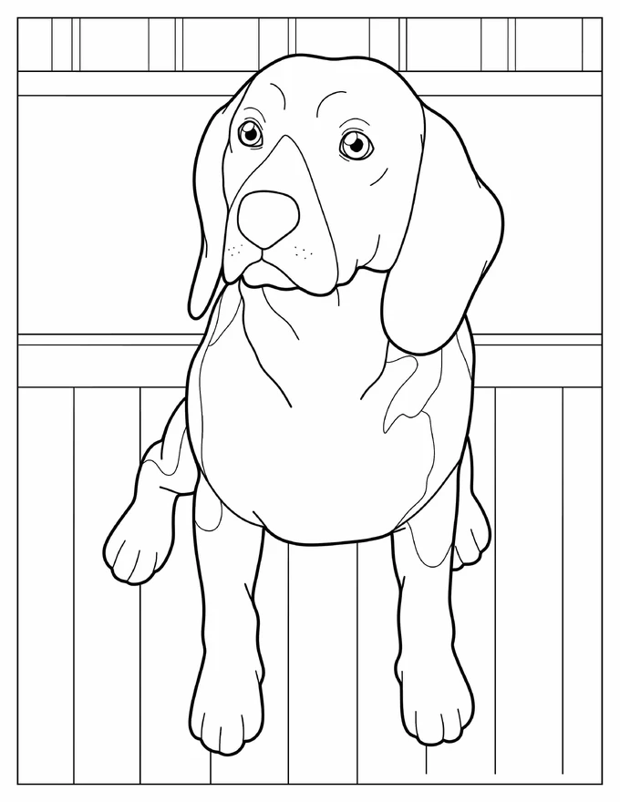 Alert Beagle Coloring Page