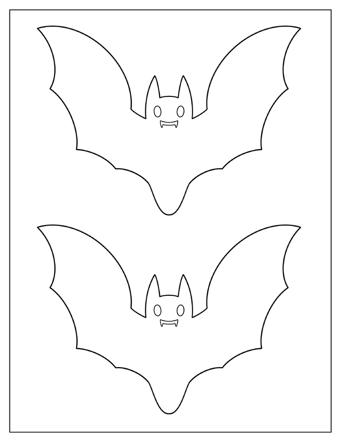 Two Half Page Simple Bat Template For Preschoolers