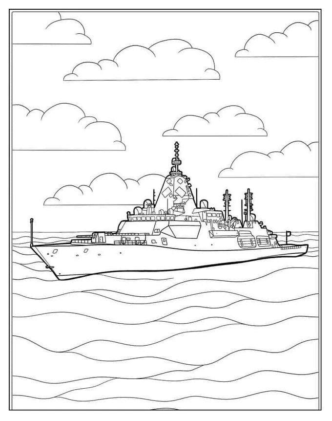 Boat coloring page