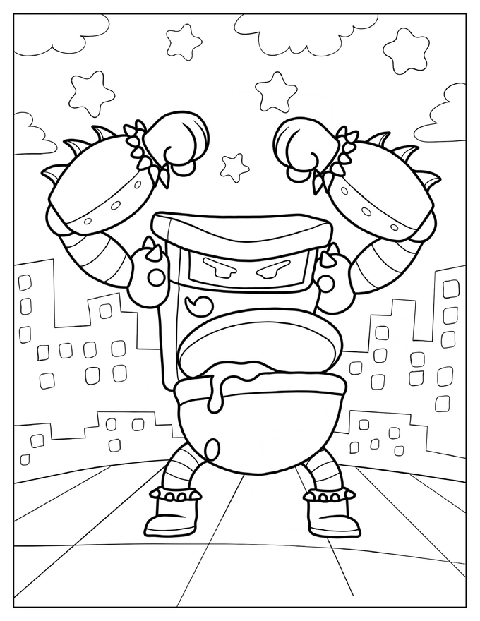 Captain Underpants Villain Turbo Toilet 2000 Coloring Sheet