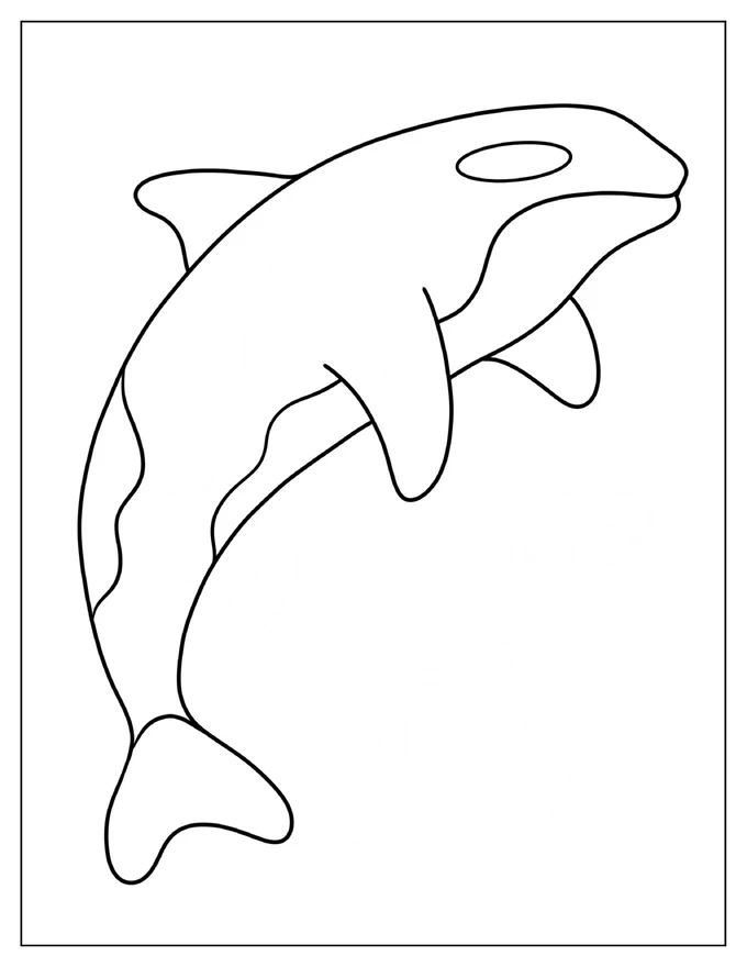 Large Orca Coloring Sheet For Preschoolers