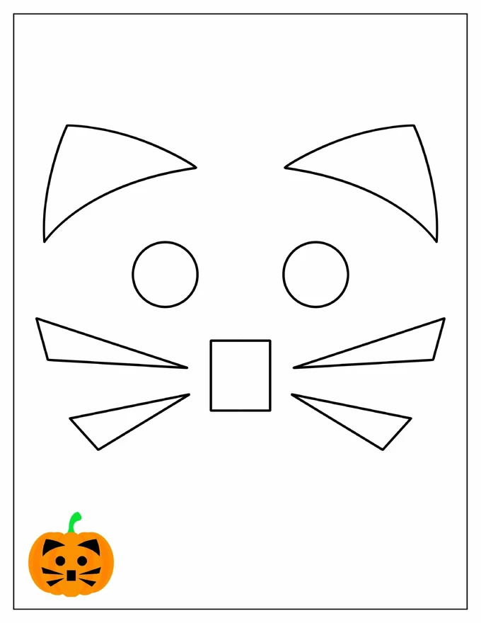 Cat Face Pumpkin Stencil