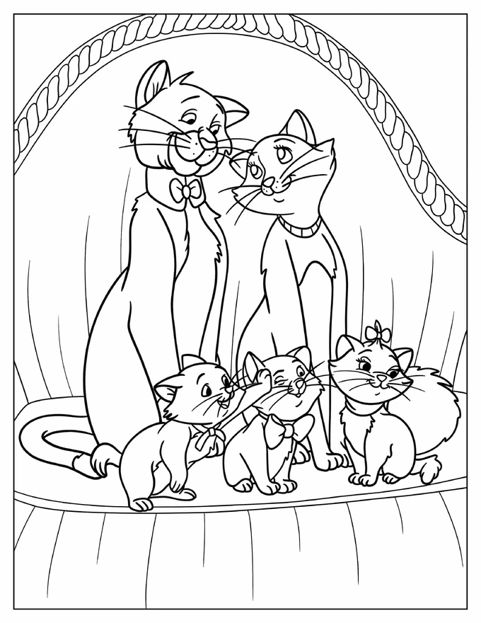 Aristocats Thomas, Duchess, Berlioz, Marie, and Toulouse