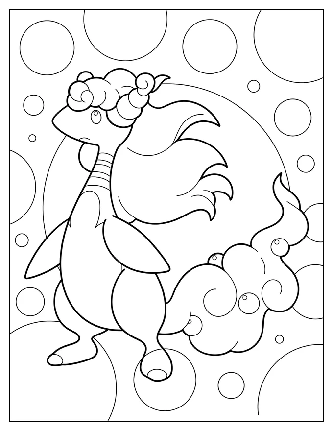 Kawaii Mega Ampharos Coloring Page