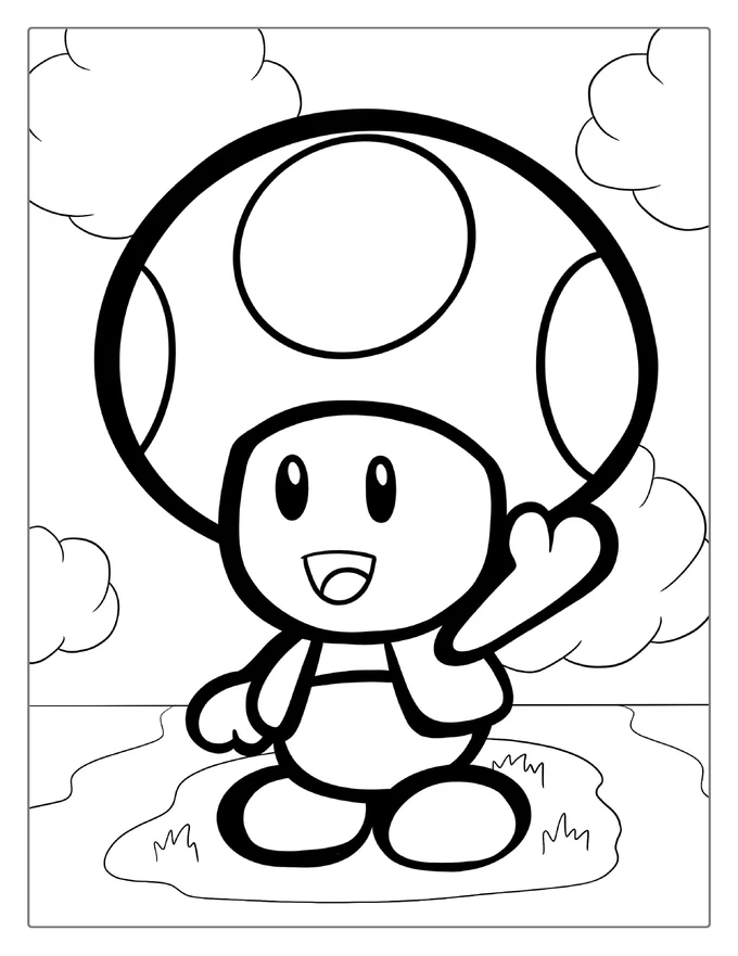 Easy Outline Of Toad To Color