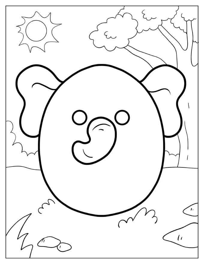 Emma The Elephant Squishmallow Under The Sun Coloring Sheet