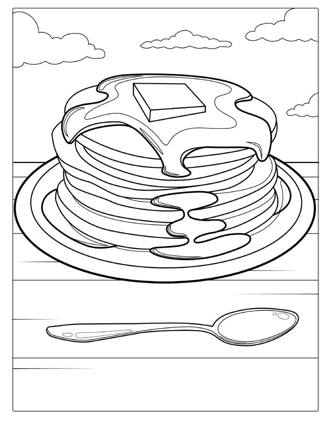 Pancakes Coloring Page