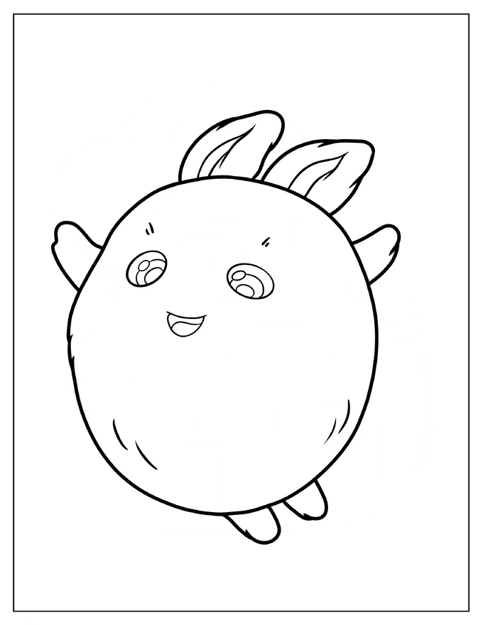 Easy Big Boo Jumping Coloring Page For Preschoolers