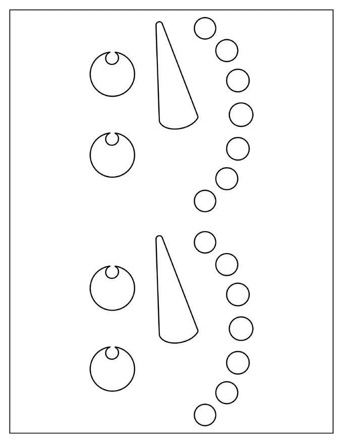 Two Half Page Snowman Face Christmas Stencil