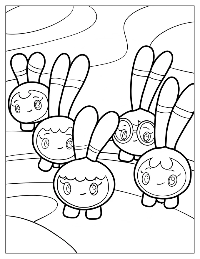 Kawaii Squeaky Peepers Coloring Page For Preschoolers