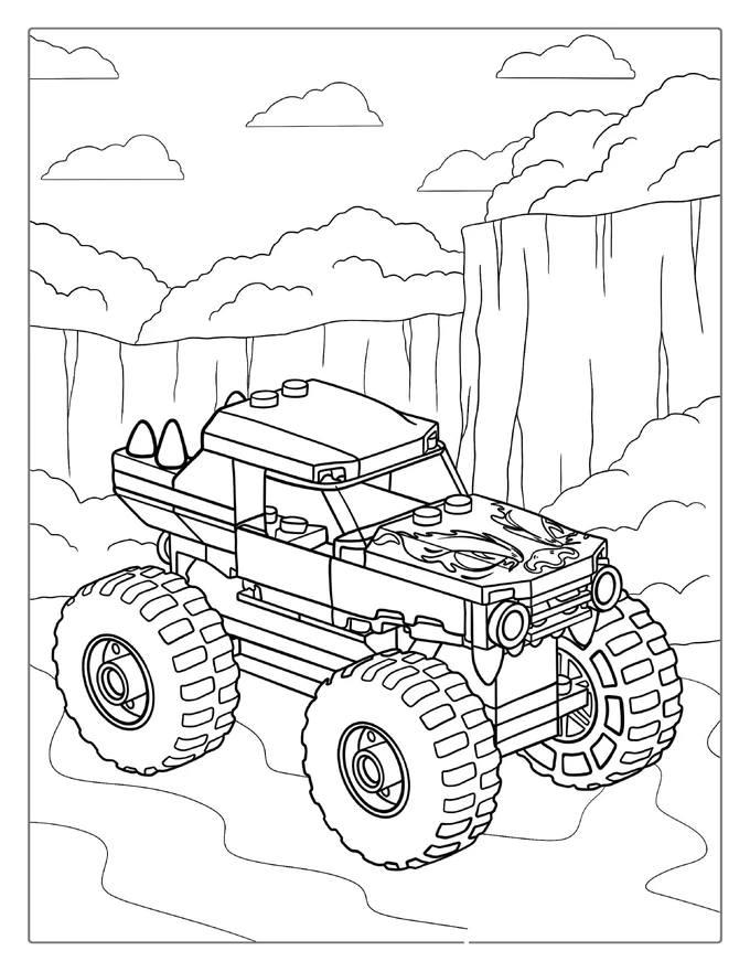 Lego Monster Truck Coloring Page