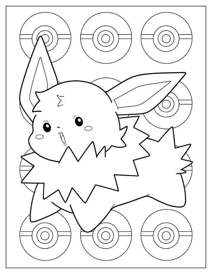 Chibi Jolteon Coloring Page For Kids