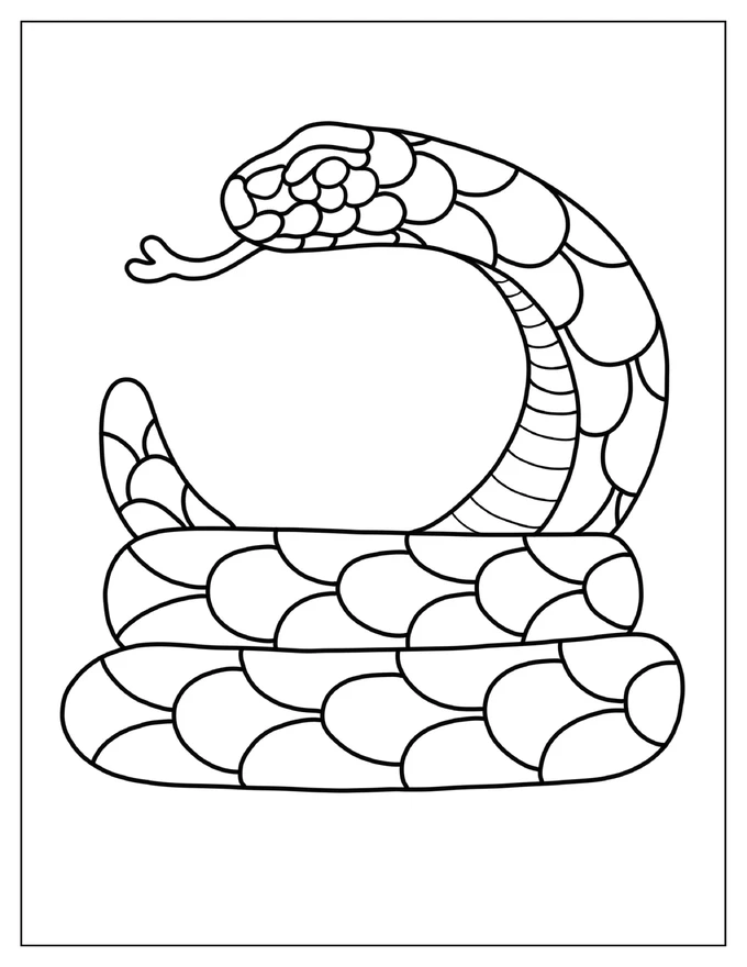 Easy Outline Of Snake To Color For Preschoolers