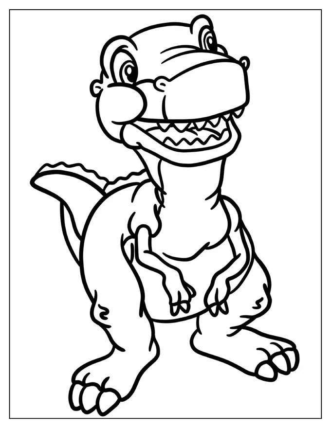 Happy Little Chomper Coloring Sheet For Preschoolers