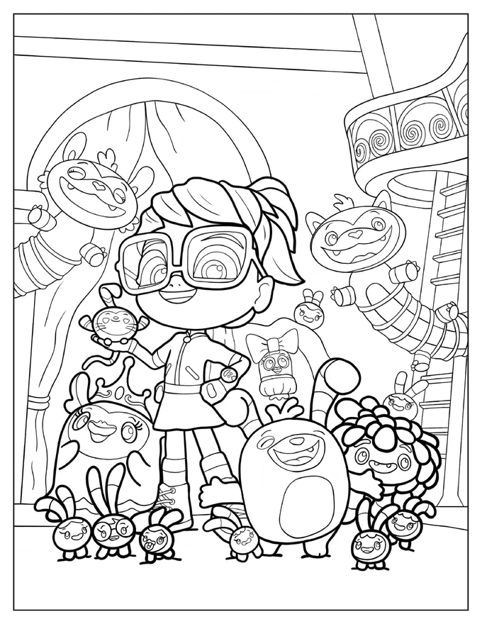 Detailed Abby Hatcher With Fuzzly Friends Coloring Page