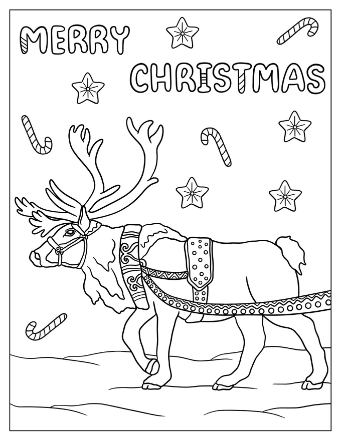 Large Adult Reindeer With Christmas Decorations