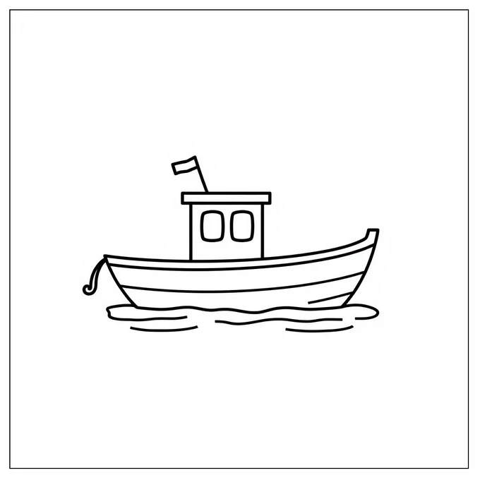 Boat coloring page