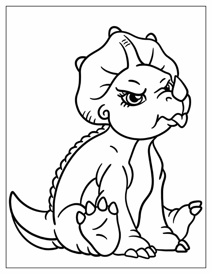 Angry Cera Sticking Her Tongue Out Coloring Page For Preschoolers