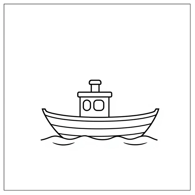 Boat coloring page