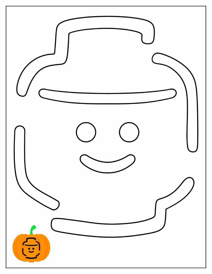 Cartoon Food Bowl Pumpkin Stencil