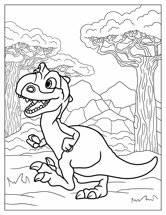 Ice Age Baby Dino Shelly Coloring Page For Kids