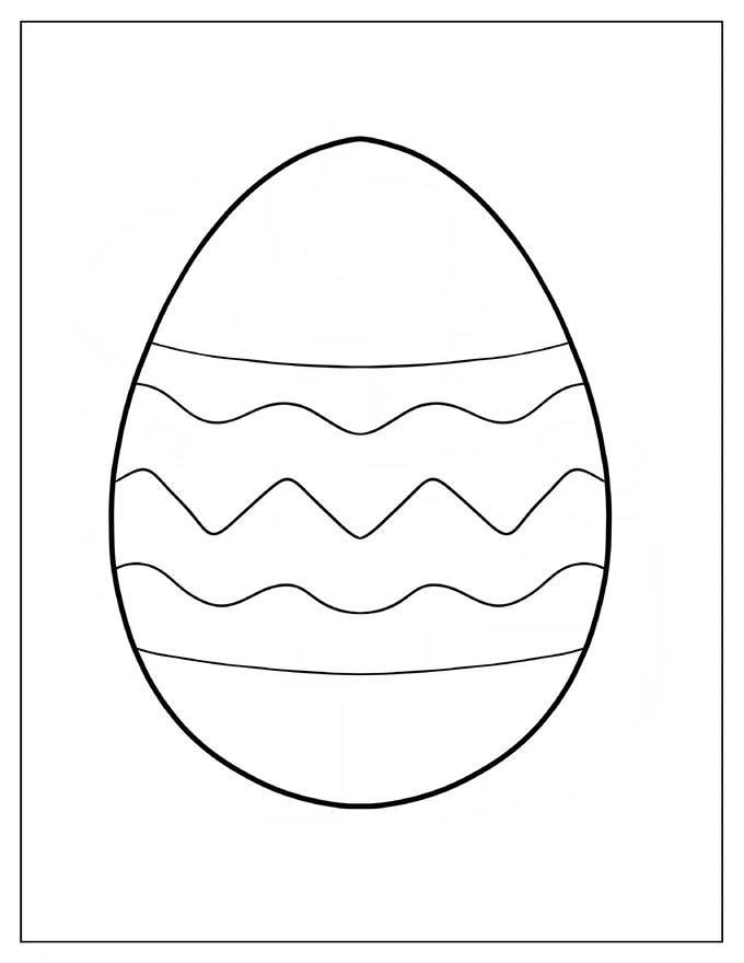 Simple Easter Egg Outline Coloring Page For Kids