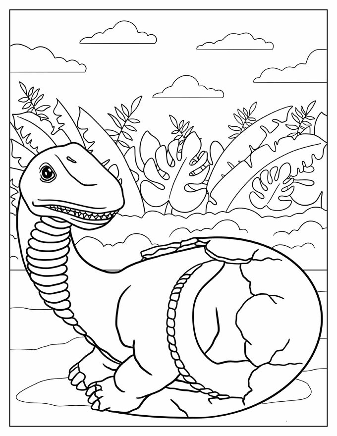 Newly Hatched Brachiosaurus Coloring Sheet