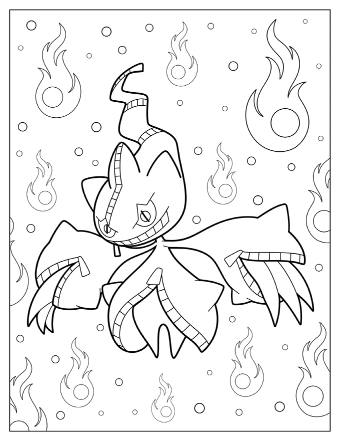 Mega Banette With Evil Smile Coloring Page