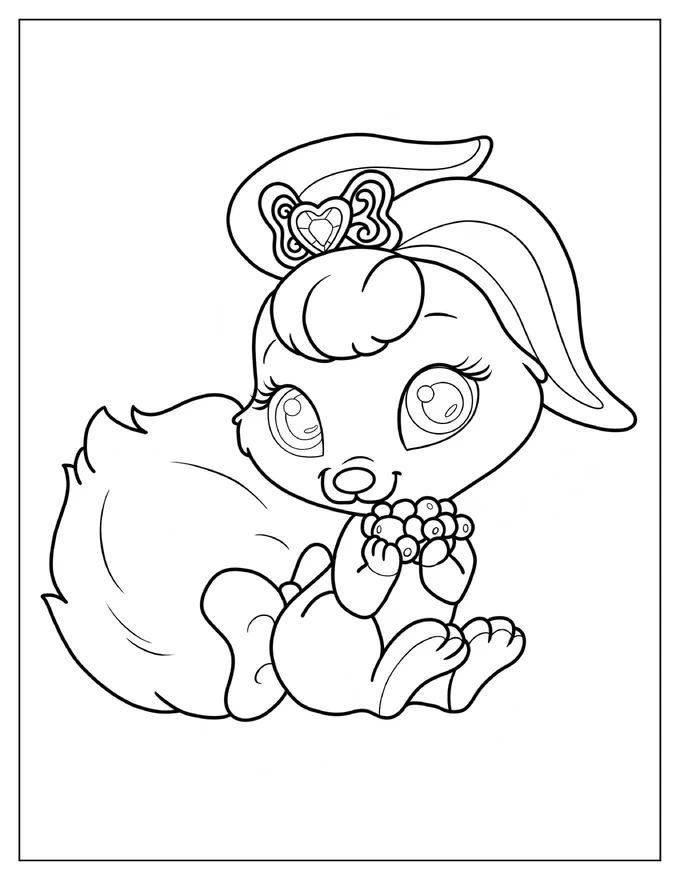 Simple Berry Palace Pets Coloring Page For Preschoolers