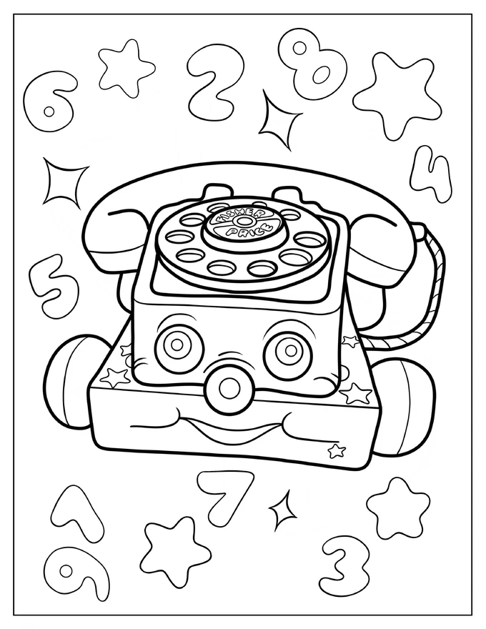 Chatter Telephone Coloring Page For Kids