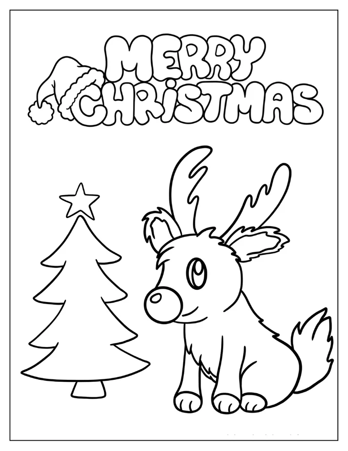 Baby Rudolph The Reindeer To Color