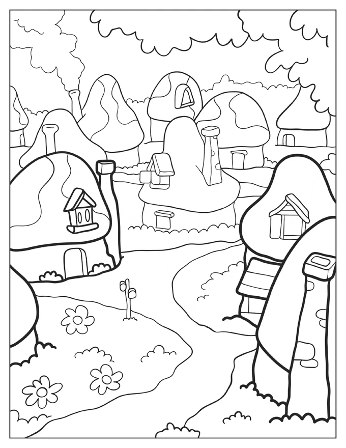 Smurf Village Houses