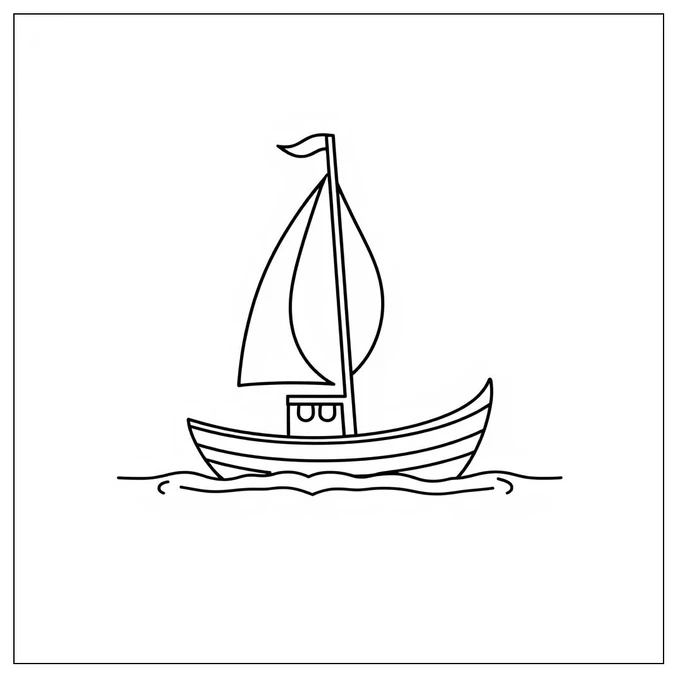 Boat coloring page