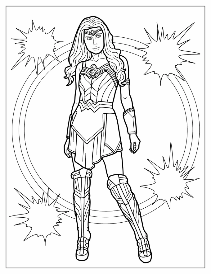 Coloring Sheet Of Wonder Woman