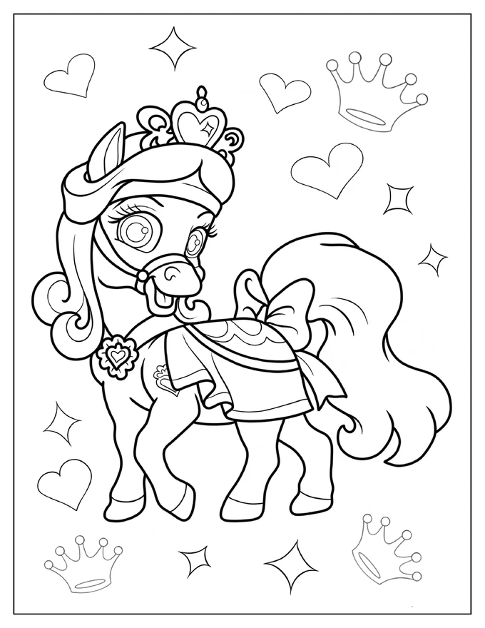 Petite The Pony Trotting Coloring Page For Kids