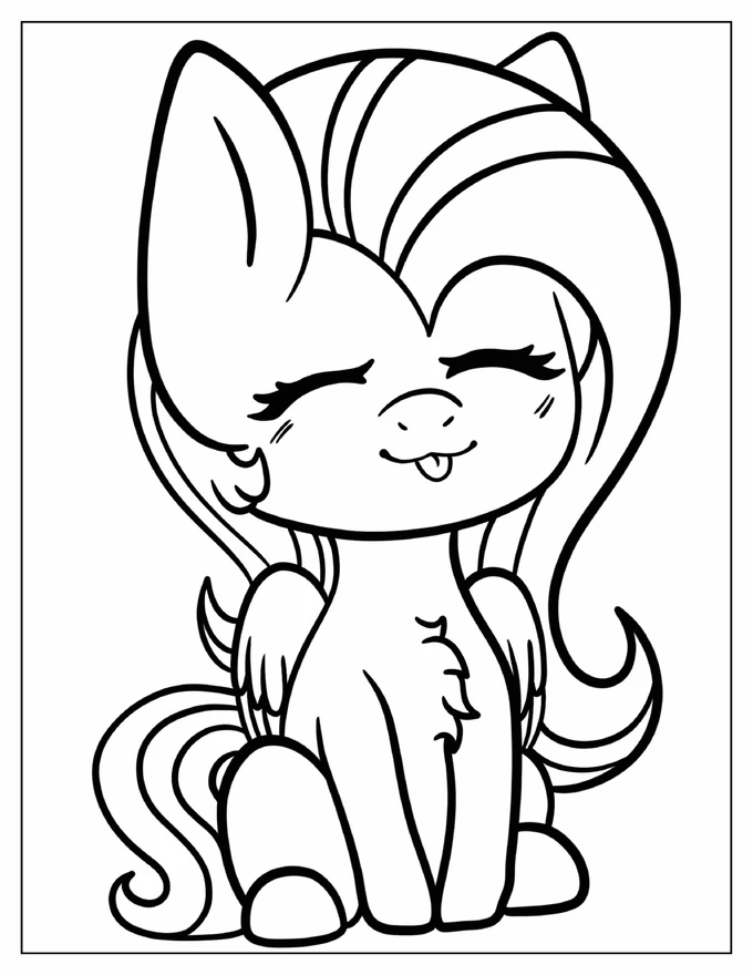 Kawaii Fluttershy Sticking Her Tongue Out