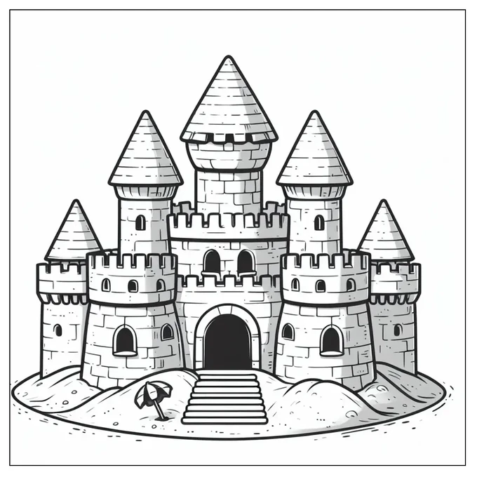 Sand Castle Coloring Page