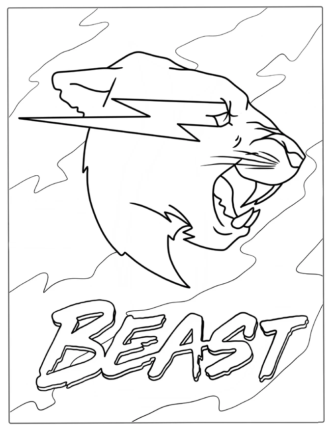 Mr Beast Logo Coloring Sheet