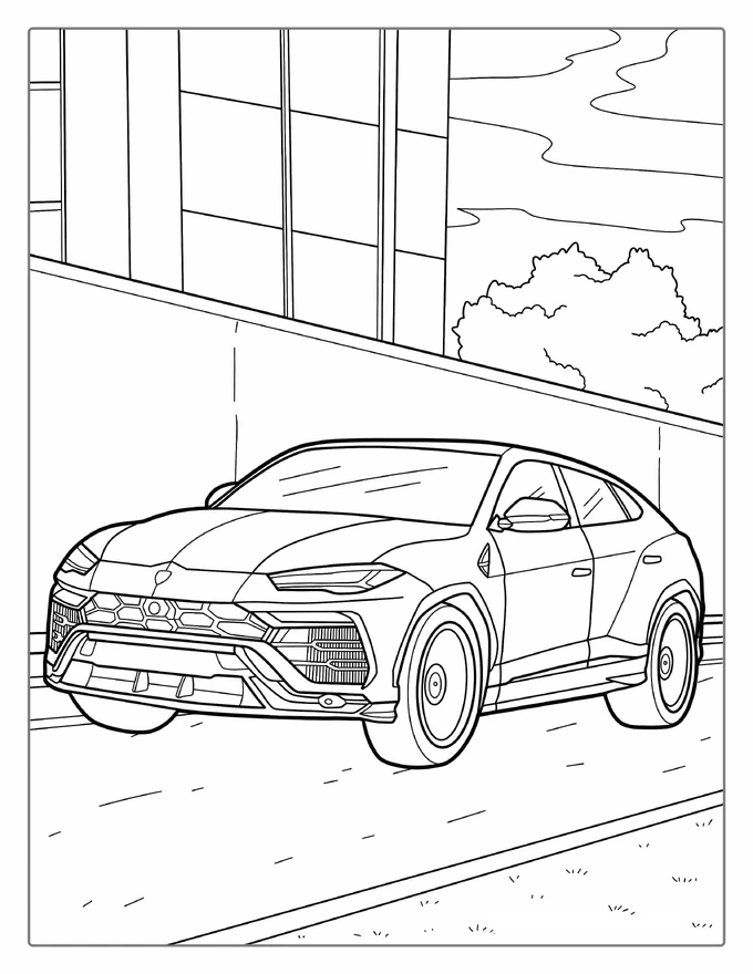 Lamborghini Urus Coloring Sheet