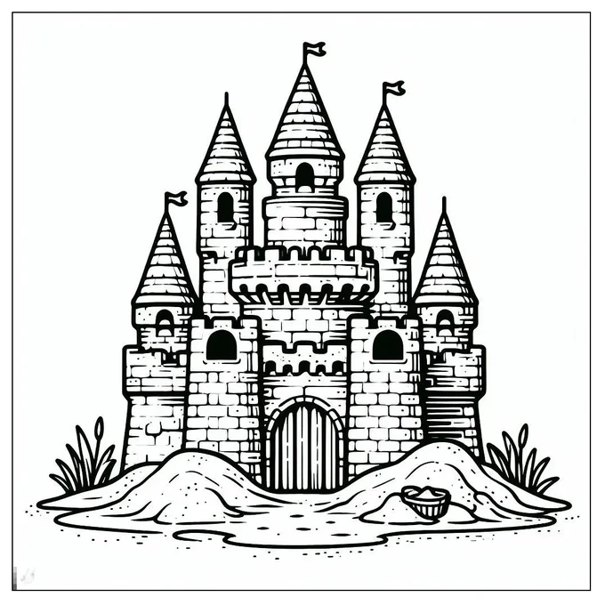 Sand Castle Coloring Page