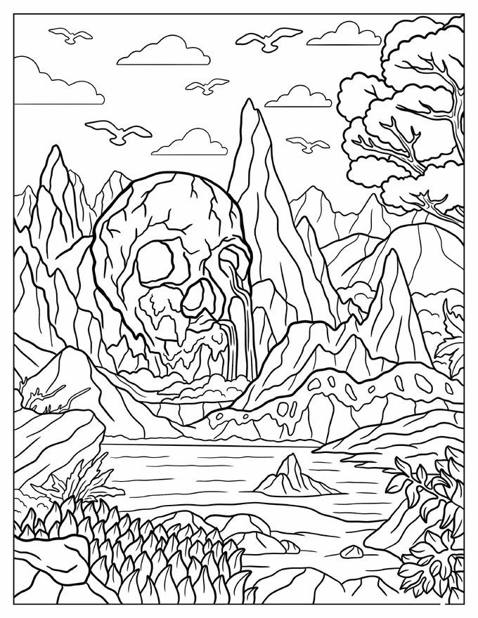 Detailed King Kong Skull Island Coloring Sheet