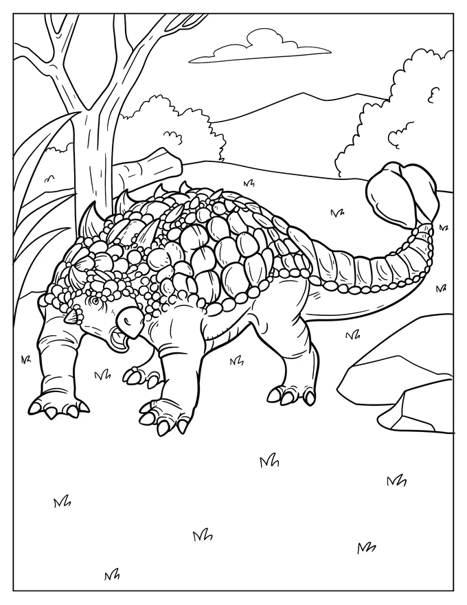 Scaly Ankylosaurus In The Forest