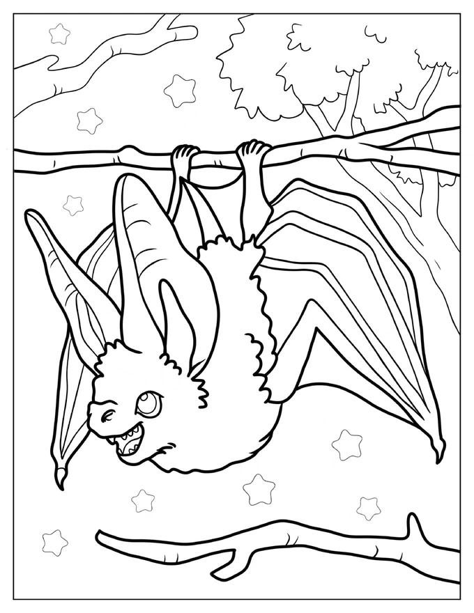 Mewitti Bat Getting Ready To Fly Coloring Sheet