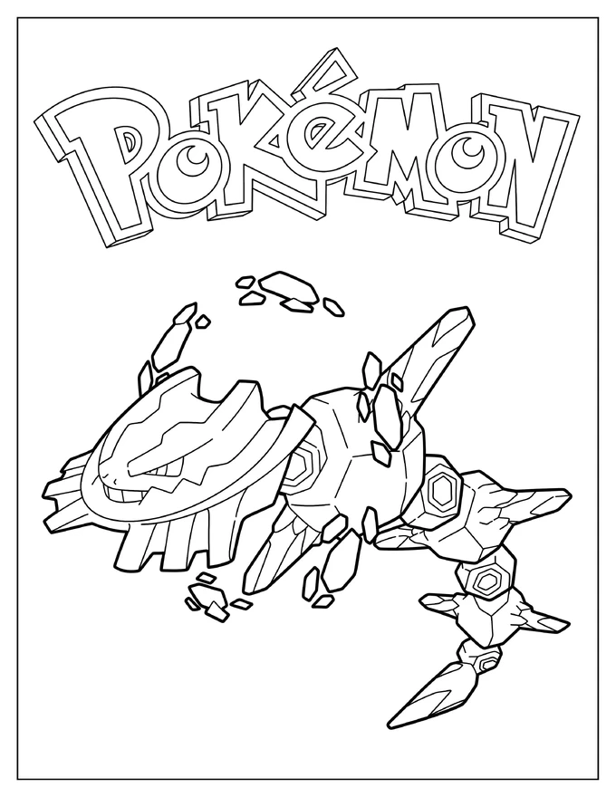 Mega Steelix Pokemon Poster Coloring Page