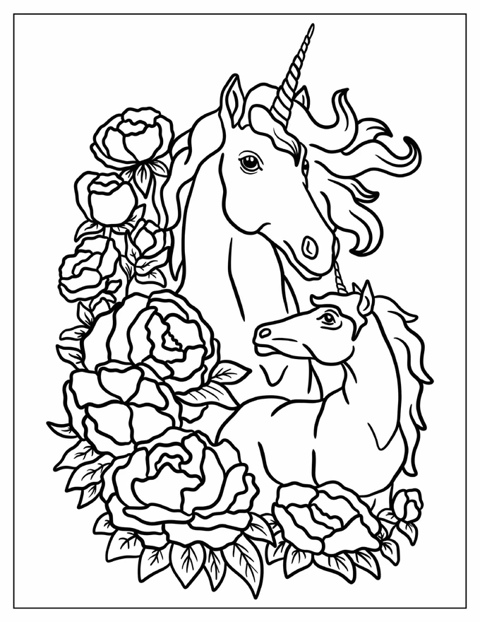 Realistic Unicorns With Roses