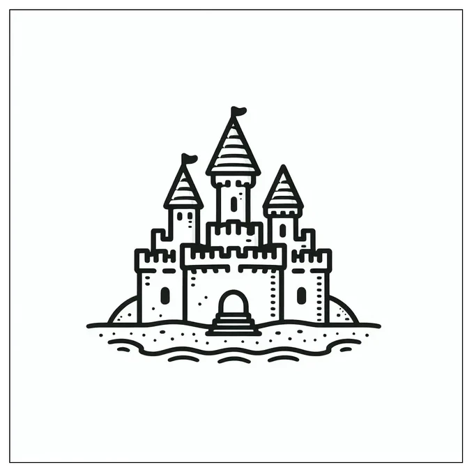 Sand Castle Coloring Page