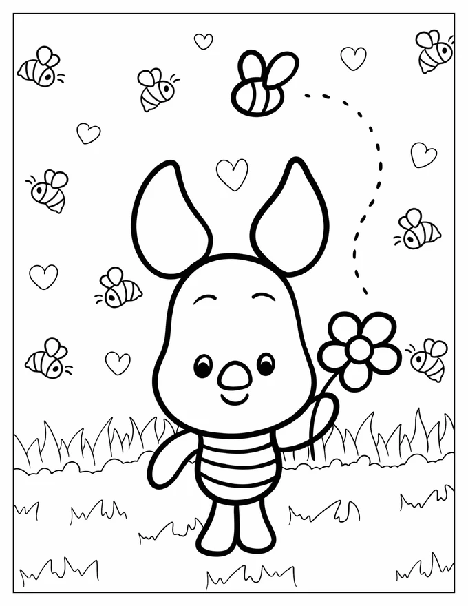 Cute Chibi Piglet Coloring Pages For Kids