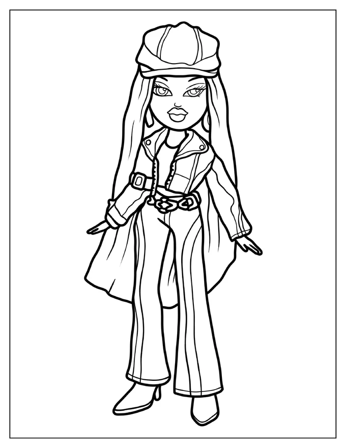 Simple Outline Of Bratz Sasha Coloring In