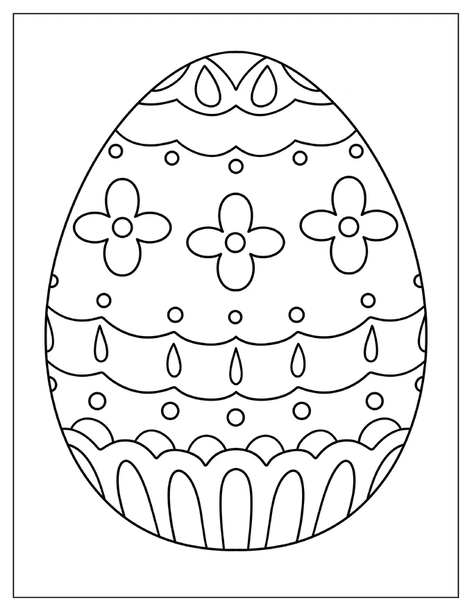 Full Page Floral Easter Egg Template