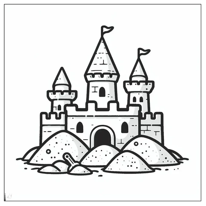 Sand Castle Coloring Page